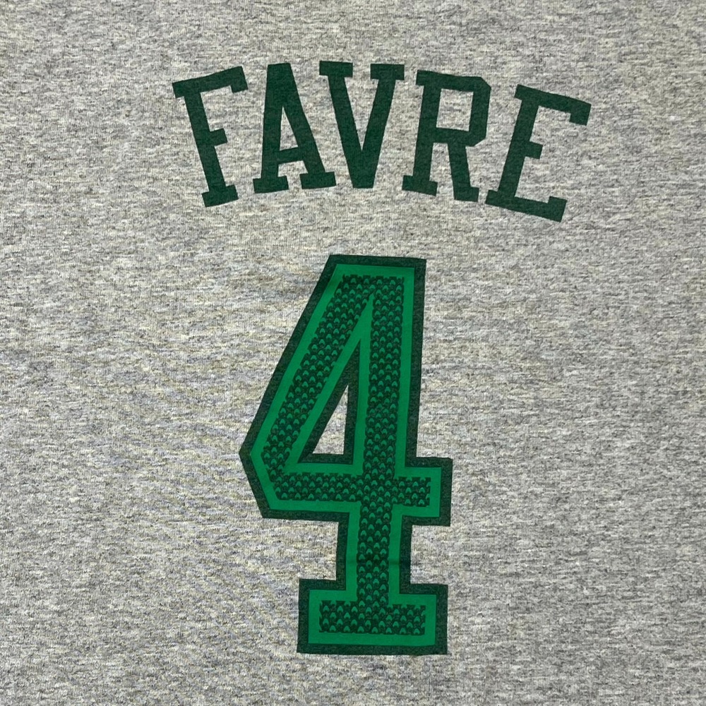 New York Jets Brett Favre #4 T-Shirt Mens Medium Gray Reebok NFL Football Sports - Picture 7 of 8